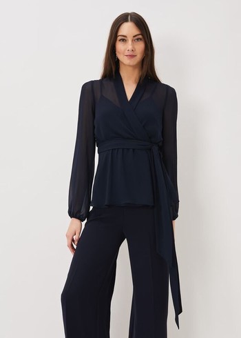 Phase Eight Florentine Co-Ord Shirts Navy Canada | TXRYCK-295